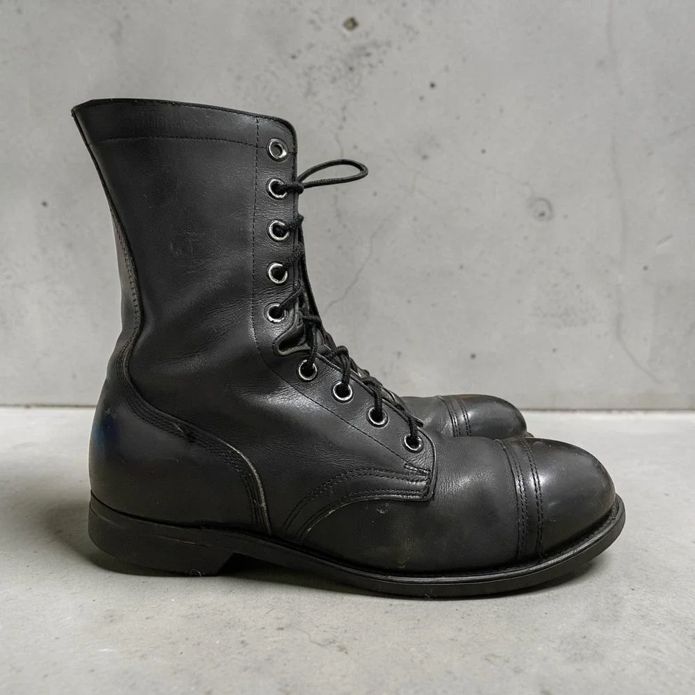 Biltrite ANSI Combat Boots Men Size 10.5 Black Leather Steel Toe Z41-1991/75